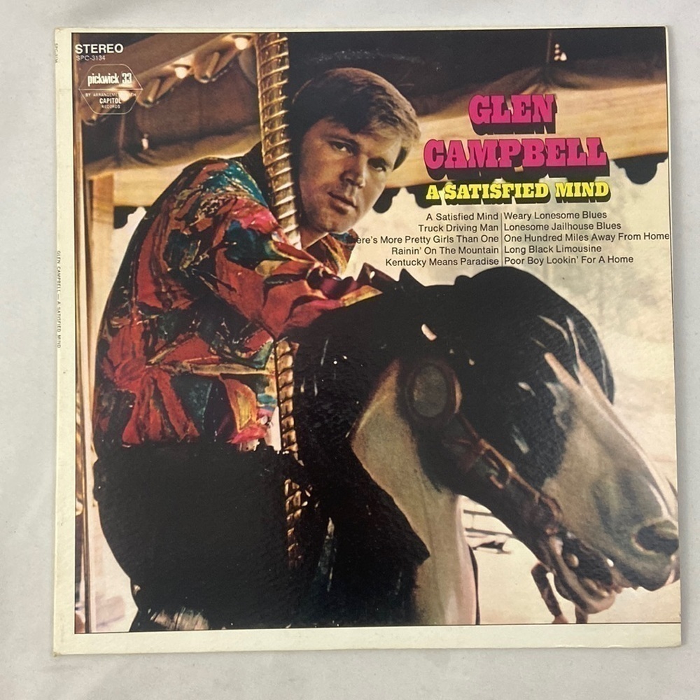 Glen Campbell A Satisfied Mind Pickwick 33 SPC-3134-B Stereo Vinyl Record LP